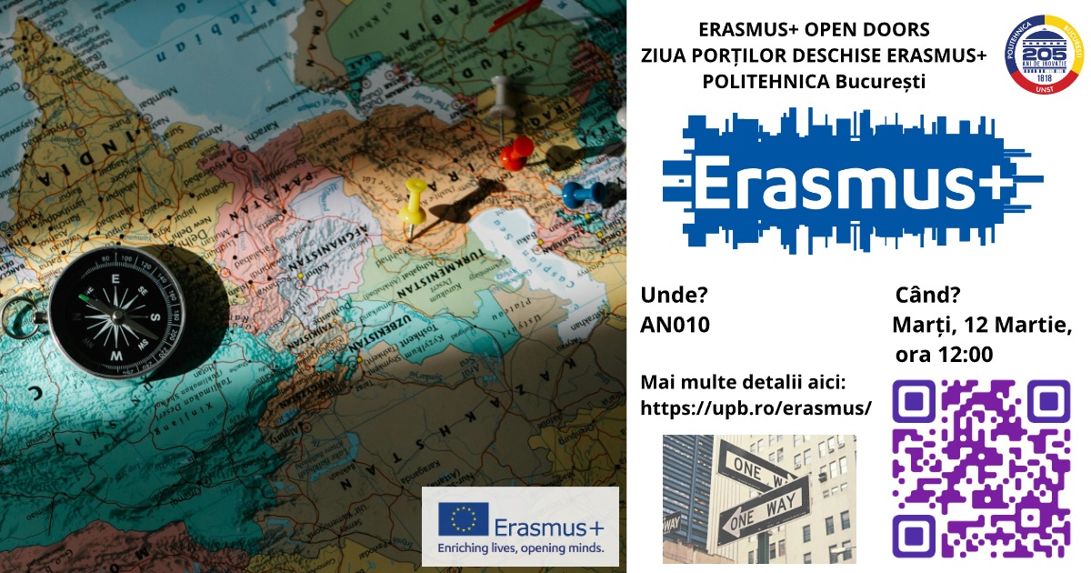 Erasmus Open doors din 12/03, ora 12:00, AN010