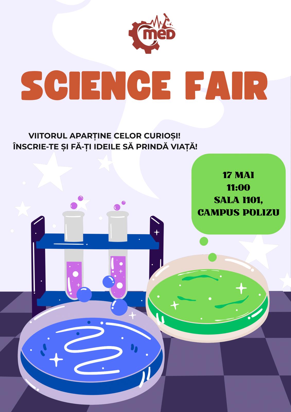 SCIENCE FAIR, 17 mai 2025, ora 11:00, sala I101